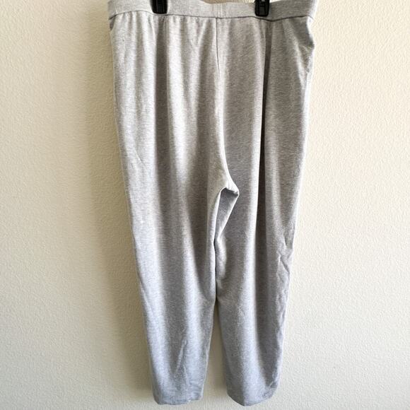 Eileen Fisher Slouch Ankle Cozy Grey Stretch Lounge Pants Large USA Made - Picture 8 of 14